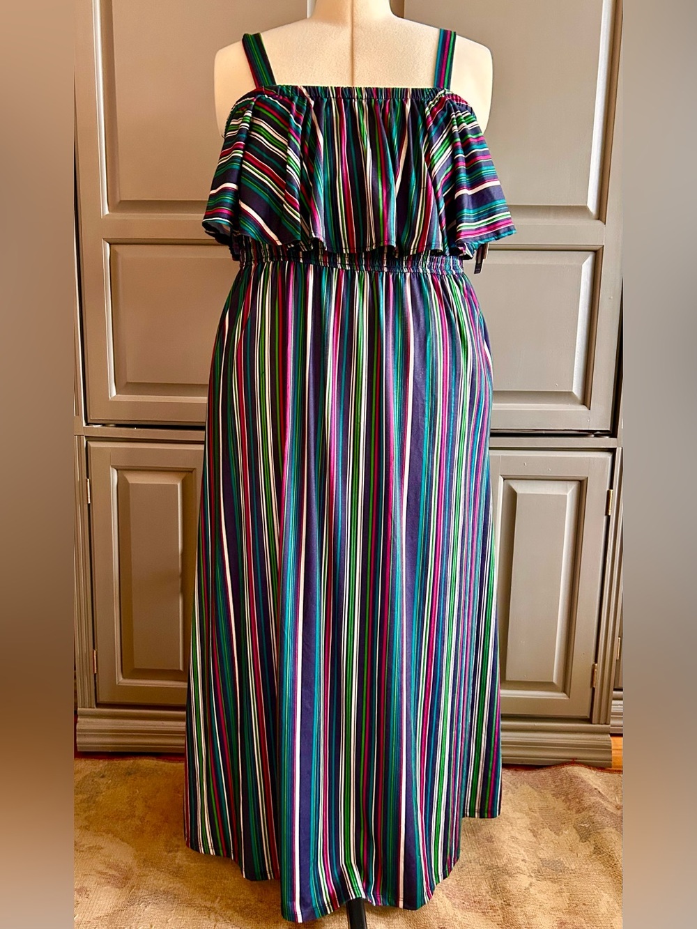 *New Without Tags* (never worn)
Terra & Sky Multicolor Striped Maxi Dress